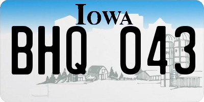 IA license plate BHQ043