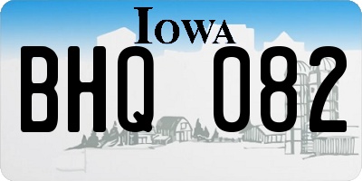IA license plate BHQ082