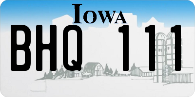 IA license plate BHQ111