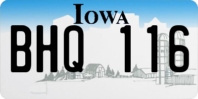 IA license plate BHQ116