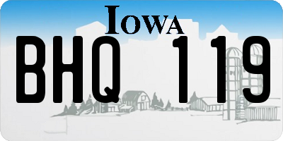 IA license plate BHQ119