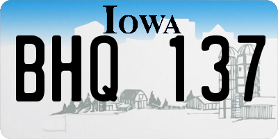 IA license plate BHQ137