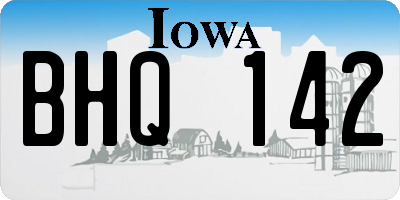 IA license plate BHQ142