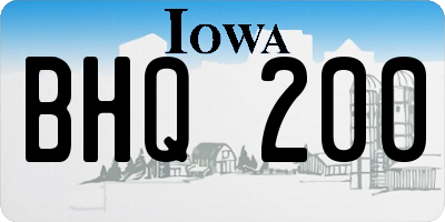 IA license plate BHQ200
