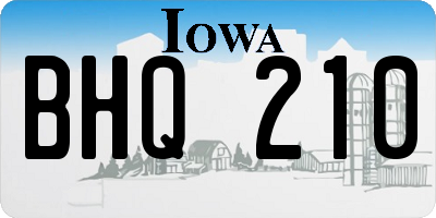 IA license plate BHQ210