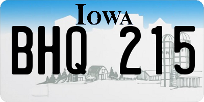 IA license plate BHQ215