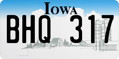 IA license plate BHQ317