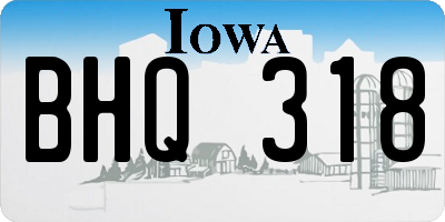 IA license plate BHQ318