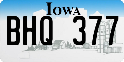 IA license plate BHQ377