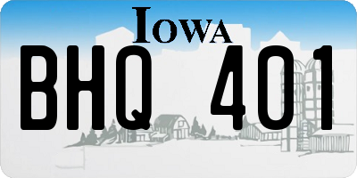 IA license plate BHQ401