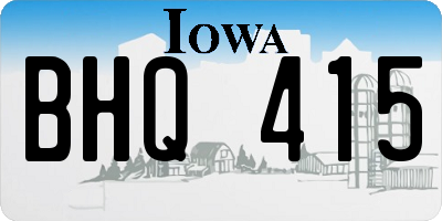 IA license plate BHQ415