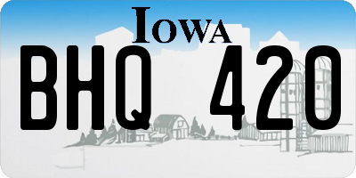 IA license plate BHQ420
