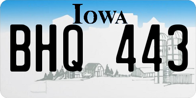 IA license plate BHQ443