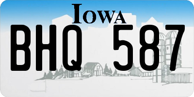 IA license plate BHQ587
