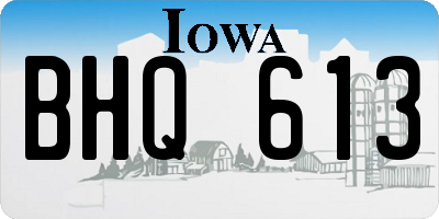 IA license plate BHQ613