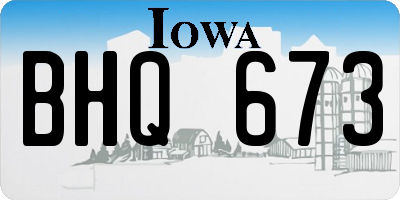 IA license plate BHQ673