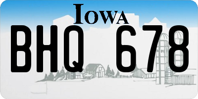 IA license plate BHQ678