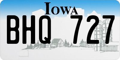 IA license plate BHQ727