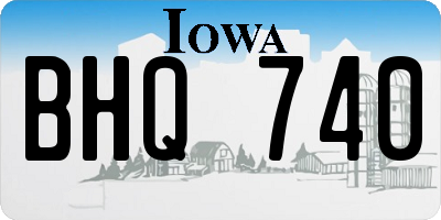 IA license plate BHQ740
