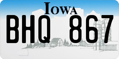 IA license plate BHQ867