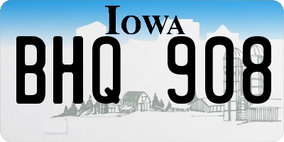 IA license plate BHQ908