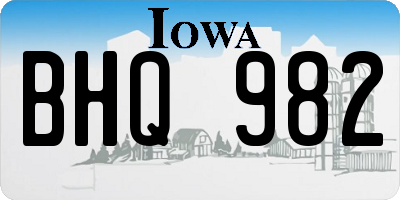 IA license plate BHQ982