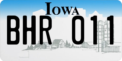 IA license plate BHR011