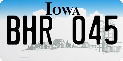 IA license plate BHR045