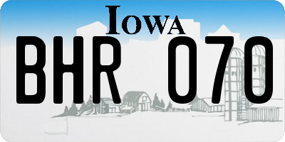 IA license plate BHR070