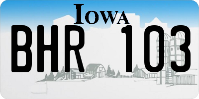 IA license plate BHR103