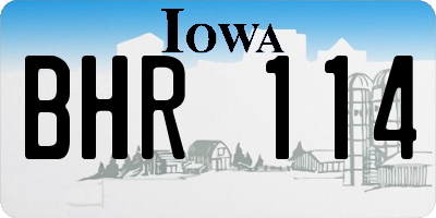 IA license plate BHR114