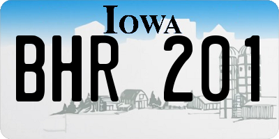 IA license plate BHR201