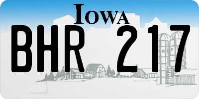 IA license plate BHR217
