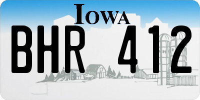 IA license plate BHR412