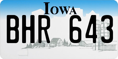 IA license plate BHR643