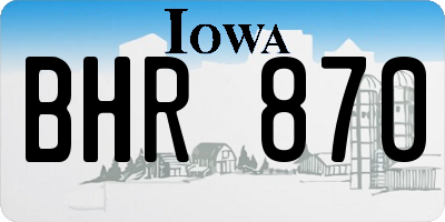 IA license plate BHR870