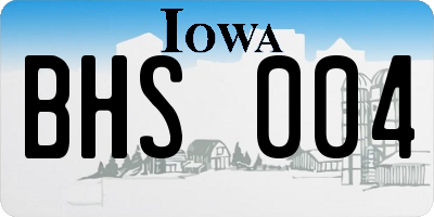 IA license plate BHS004