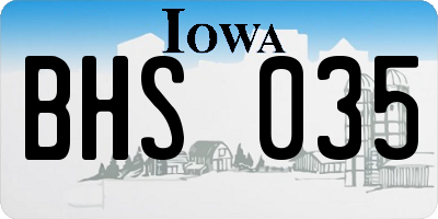 IA license plate BHS035