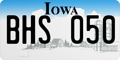 IA license plate BHS050