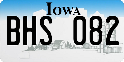 IA license plate BHS082