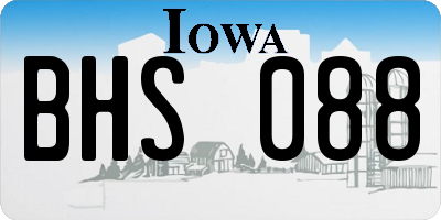 IA license plate BHS088