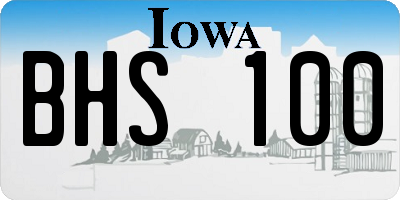 IA license plate BHS100