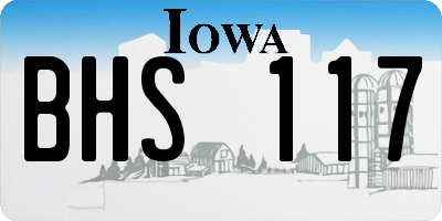 IA license plate BHS117
