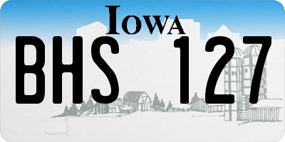 IA license plate BHS127