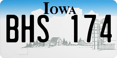 IA license plate BHS174