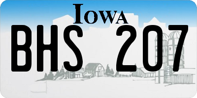 IA license plate BHS207