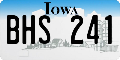 IA license plate BHS241