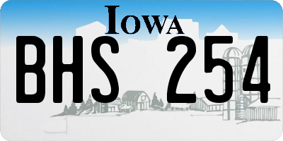 IA license plate BHS254