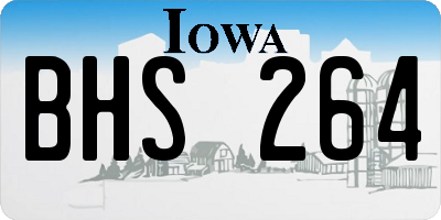 IA license plate BHS264