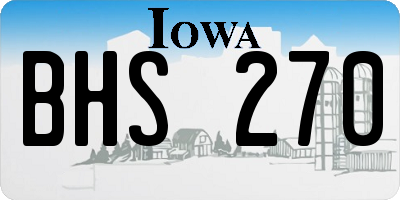 IA license plate BHS270